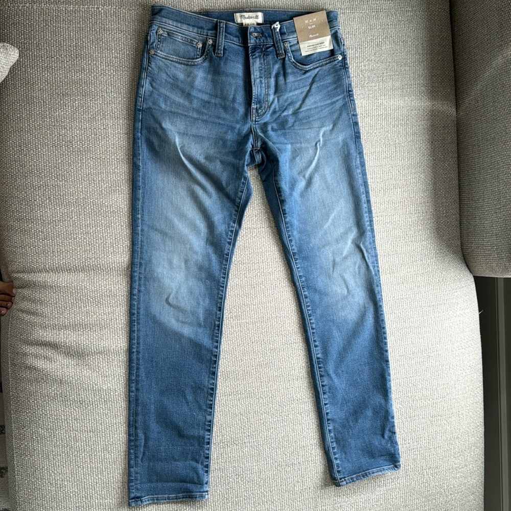 Madewell men’s slim flex medium wash denim